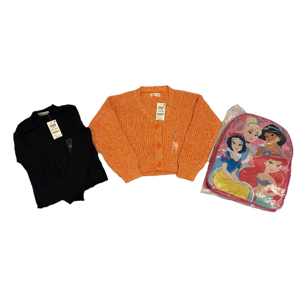 Girls Clothing Bundle NWT Epic Threads 3-Piece‎ Lot Size XS/S Tops & Disney Sack